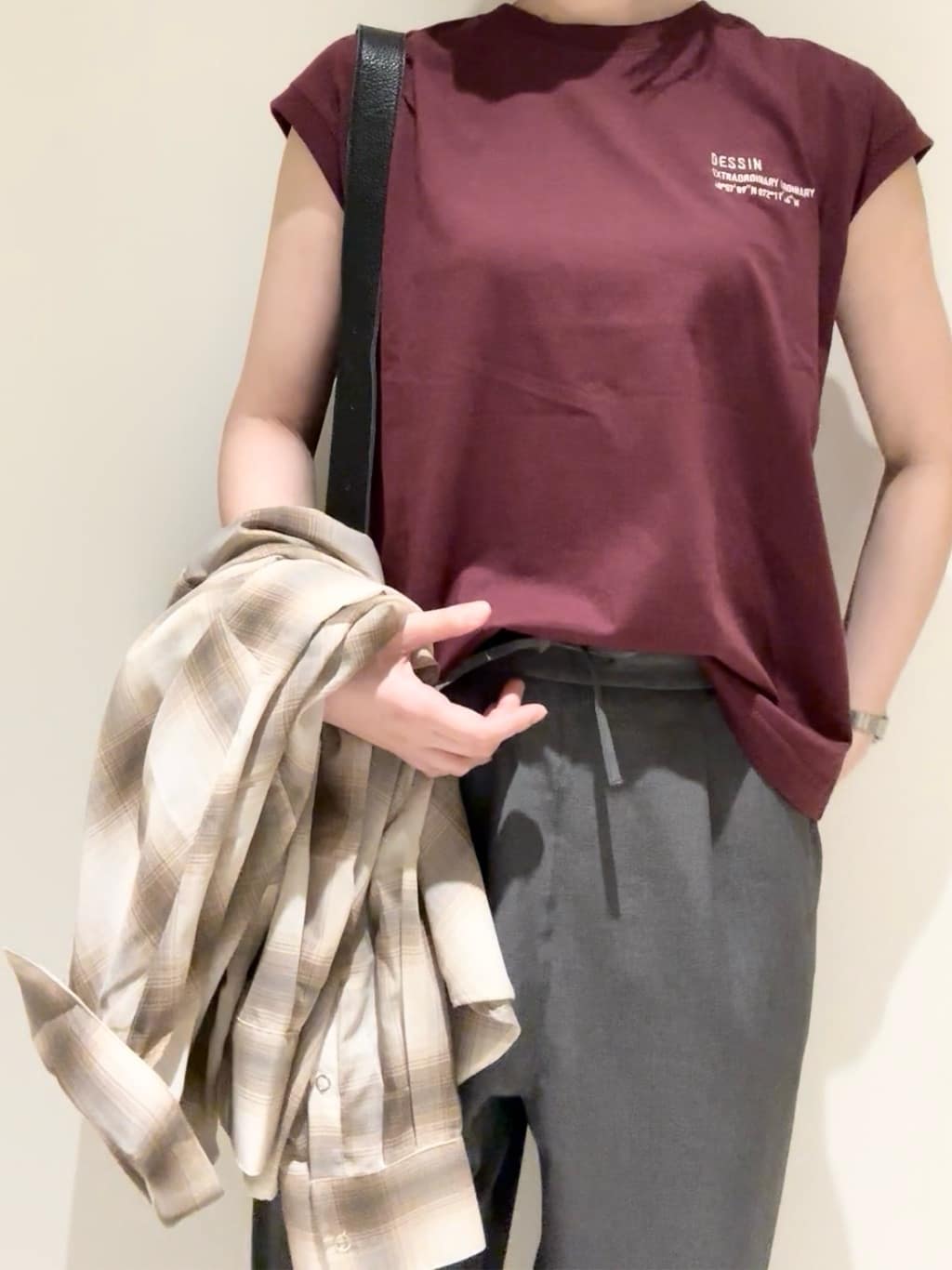 mayuさんの「Dessin｜【洗える】オーガニックコットンフレンチスリーブ」を使ったコーディネート