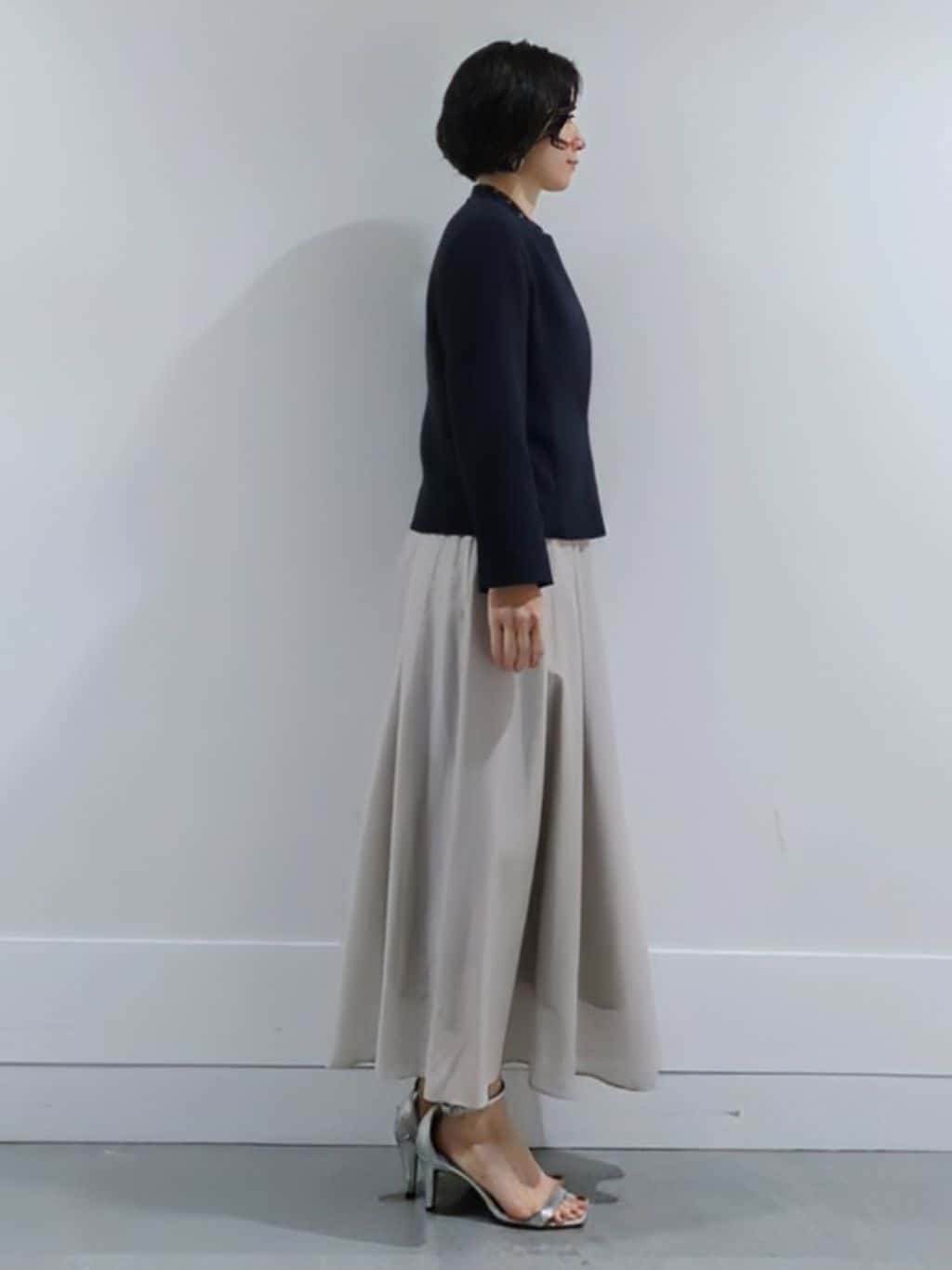ミズタさんの「UNTITLED｜【短丈/日本製】カラミ風メッシュ ノーカラージャケット」を使ったコーディネート