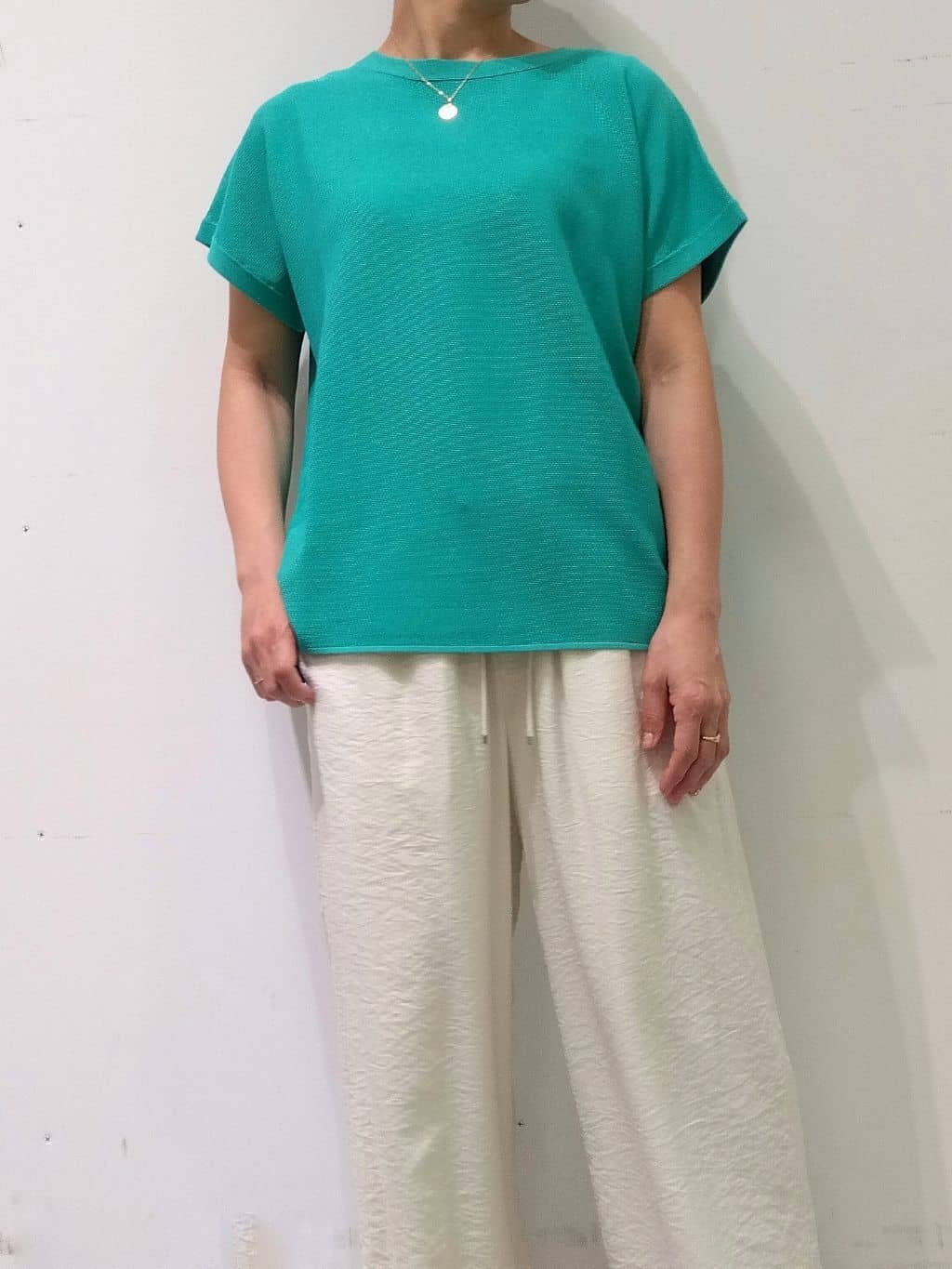 Kさんの「INDIVI｜【洗える／UVケア／SETUP可能】ドロストワイドパンツ」を使ったコーディネート