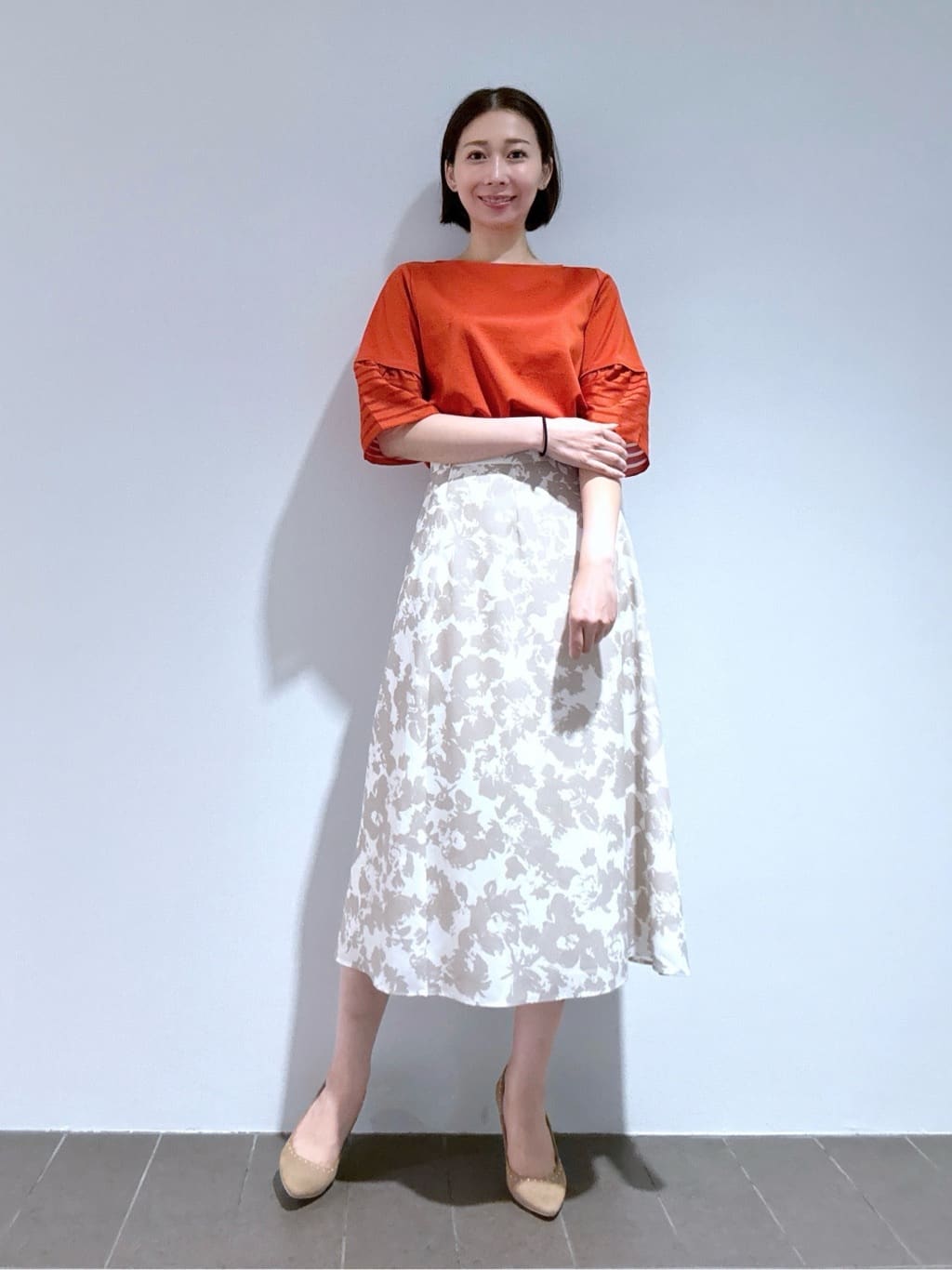 Yukaさんの「COUP DE CHANCE｜【手洗い可／日本製】花柄フレアスカート」を使ったコーディネート