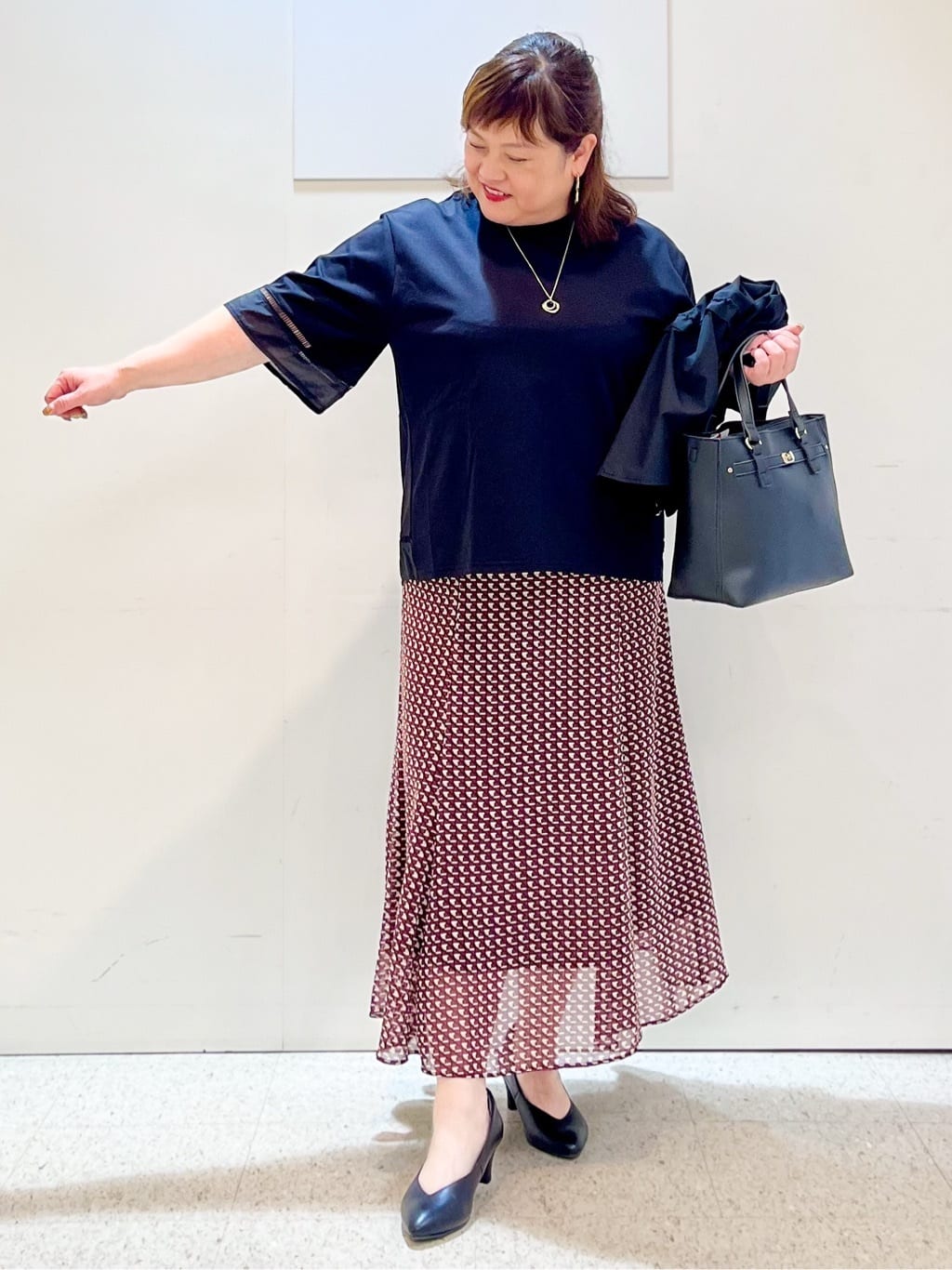 kimmyさんの「Reflect｜【E‐QUALITY／体型カバー】シアー&times;レースデザインプルオーバー」を使ったコーディネート