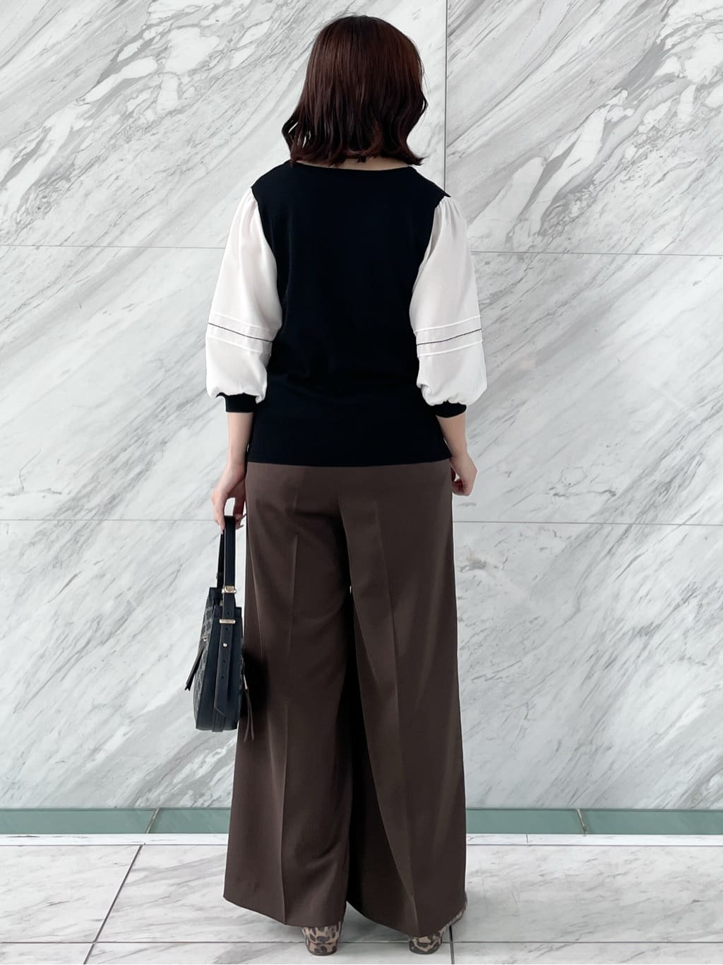 yukariさんの「Reflect｜【WEB先行カラーあり／手洗い可】ジョーゼットスリーブ&times;ニット」を使ったコーディネート