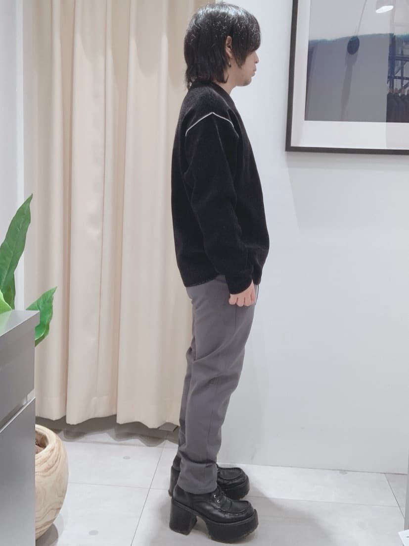 坂。さんの「THE SHOP TK｜【包み込まれるような柔らかさ】配色モールニット 洗濯機OK」を使ったコーディネート