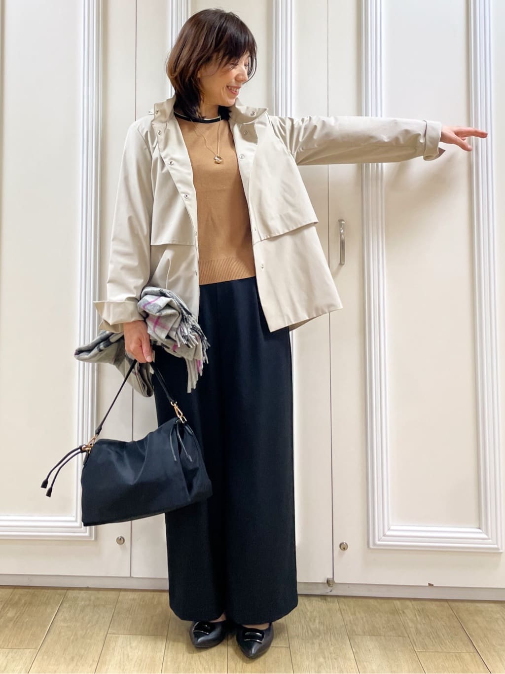 めいさんの「Reflect｜【すっきり見え／フード取り外し可／通勤におすすめ◎】ライティアウター」を使ったコーディネート
