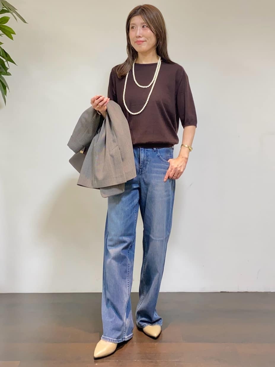 tomoさんの「UNTITLED｜【アンサンブル可/六分袖/洗える】ウールシルクニット」を使ったコーディネート