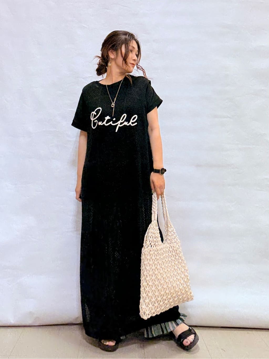 fuuさんの「SHOO･LA･RUE｜【洗濯機可/柄が選べる】さらさら楽ちん プリーツ ワイドパンツ」を使ったコーディネート