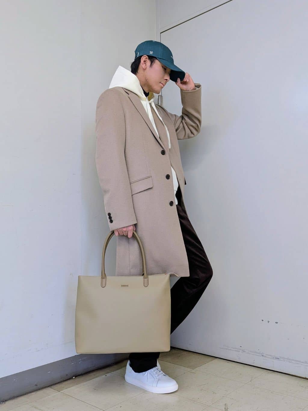 ryoさんの「TAKEO KIKUCHI｜カシミヤブレンド ビーバー調チェスターコート」を使ったコーディネート