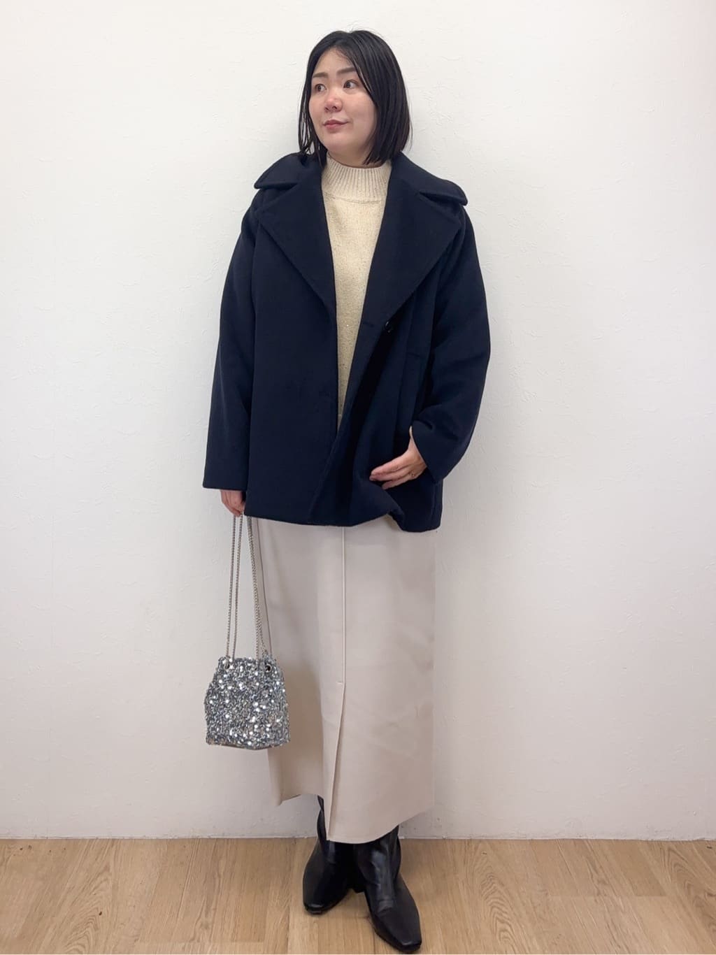 Takeさんの「OPAQUE.CLIP｜カシミヤブレンドウールミドルピーコート」を使ったコーディネート