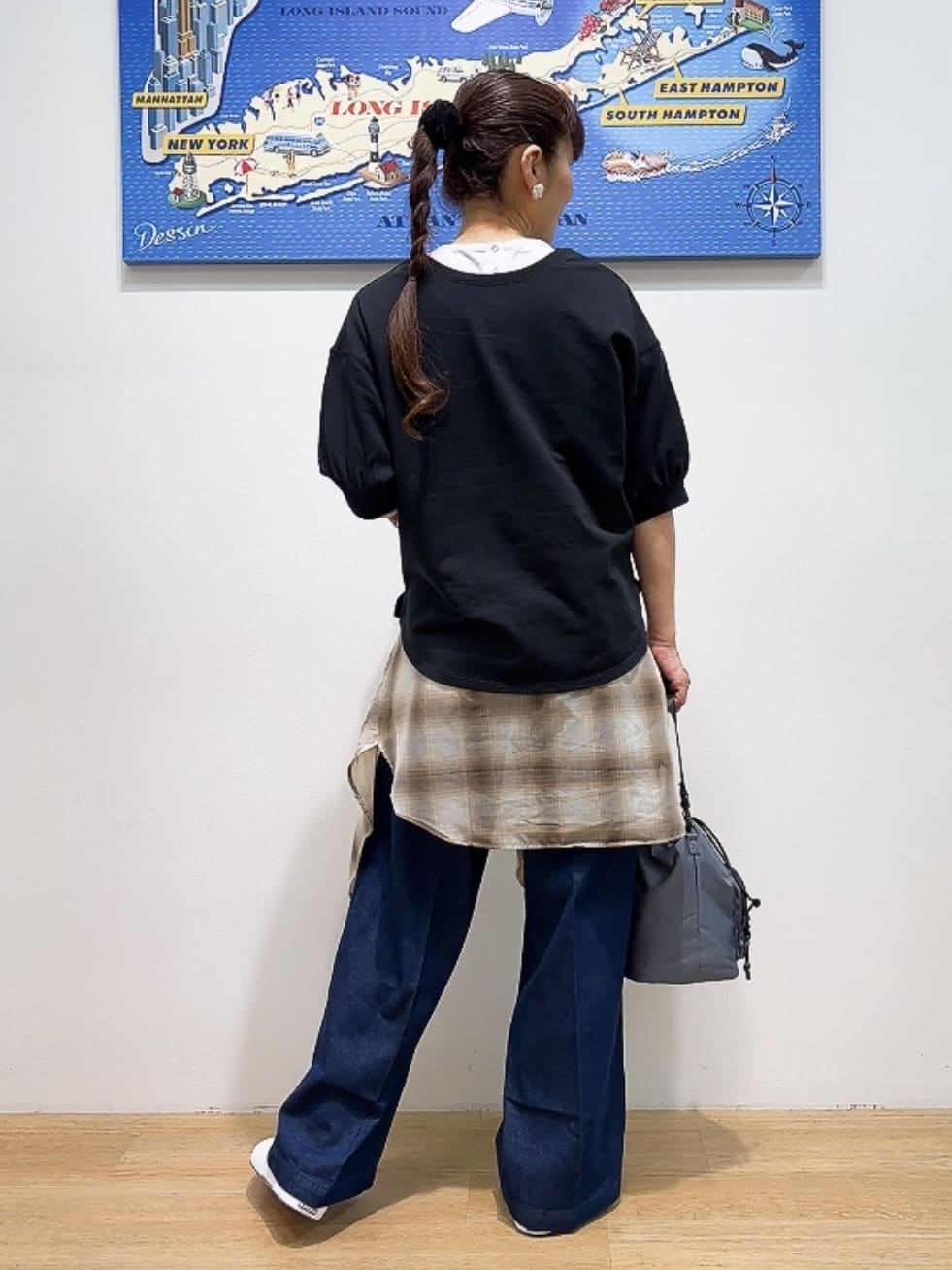 Yasucoさんの「Dessin｜【360度可愛い/前後2WAY/洗える】ライトコットンヘンリーカットソー」を使ったコーディネート