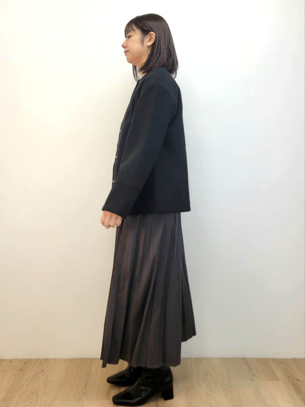 LISAさんの「OPAQUE.CLIP｜ウールライクメルトンノーカラーコート【洗濯機洗い可】」を使ったコーディネート