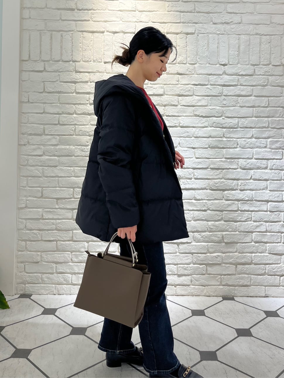 Mori Moriさんの「index｜シアーリブニット【洗濯機OK】」を使ったコーディネート