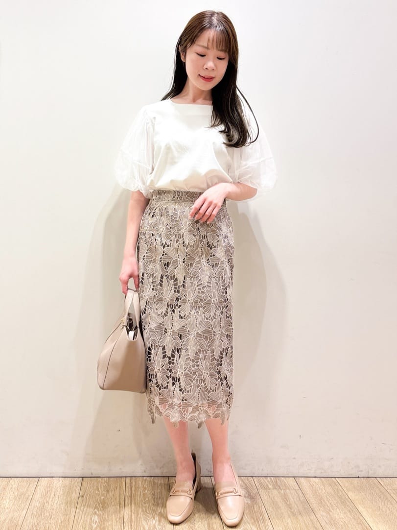 ayaさんの「index｜チュールドッキングバルーントップス【洗濯機洗い可／接触冷感】」を使ったコーディネート