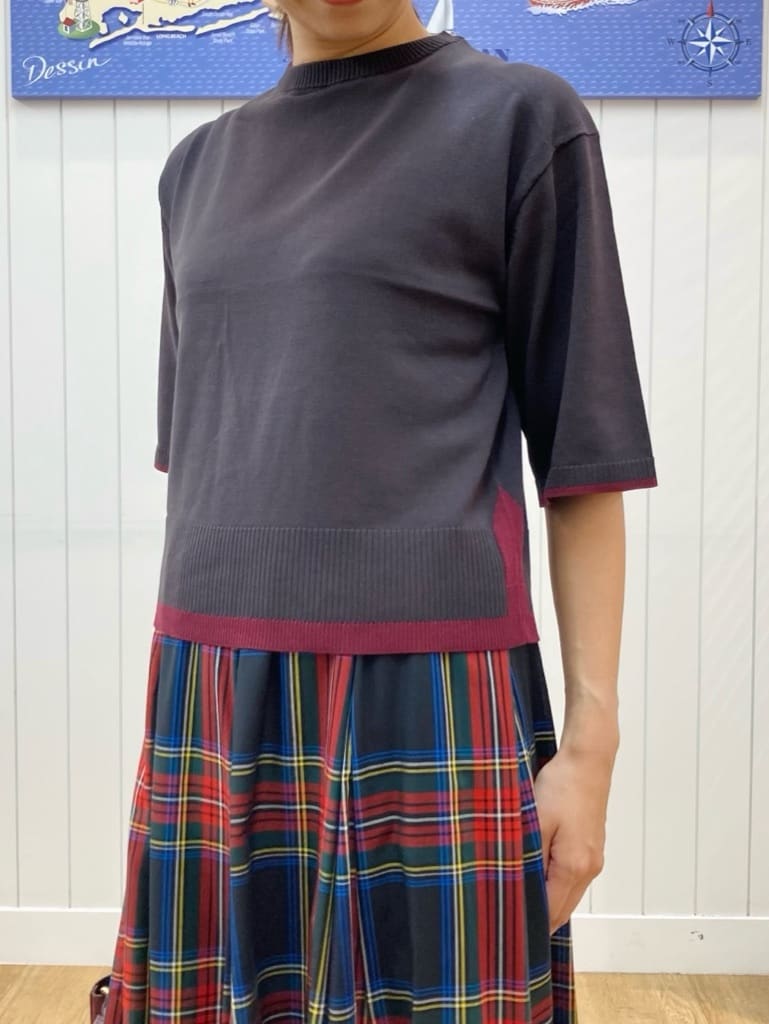 yoshiさんの「Dessin｜【洗える】バイカラーショート丈ニット」を使ったコーディネート