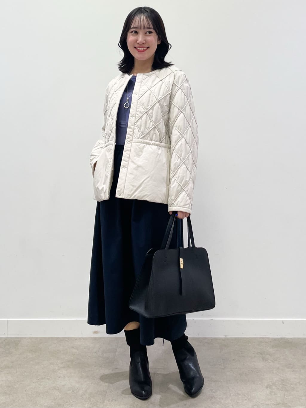 yukariさんの「Reflect｜【気軽な羽織に◎】中綿キルティングショートコート」を使ったコーディネート