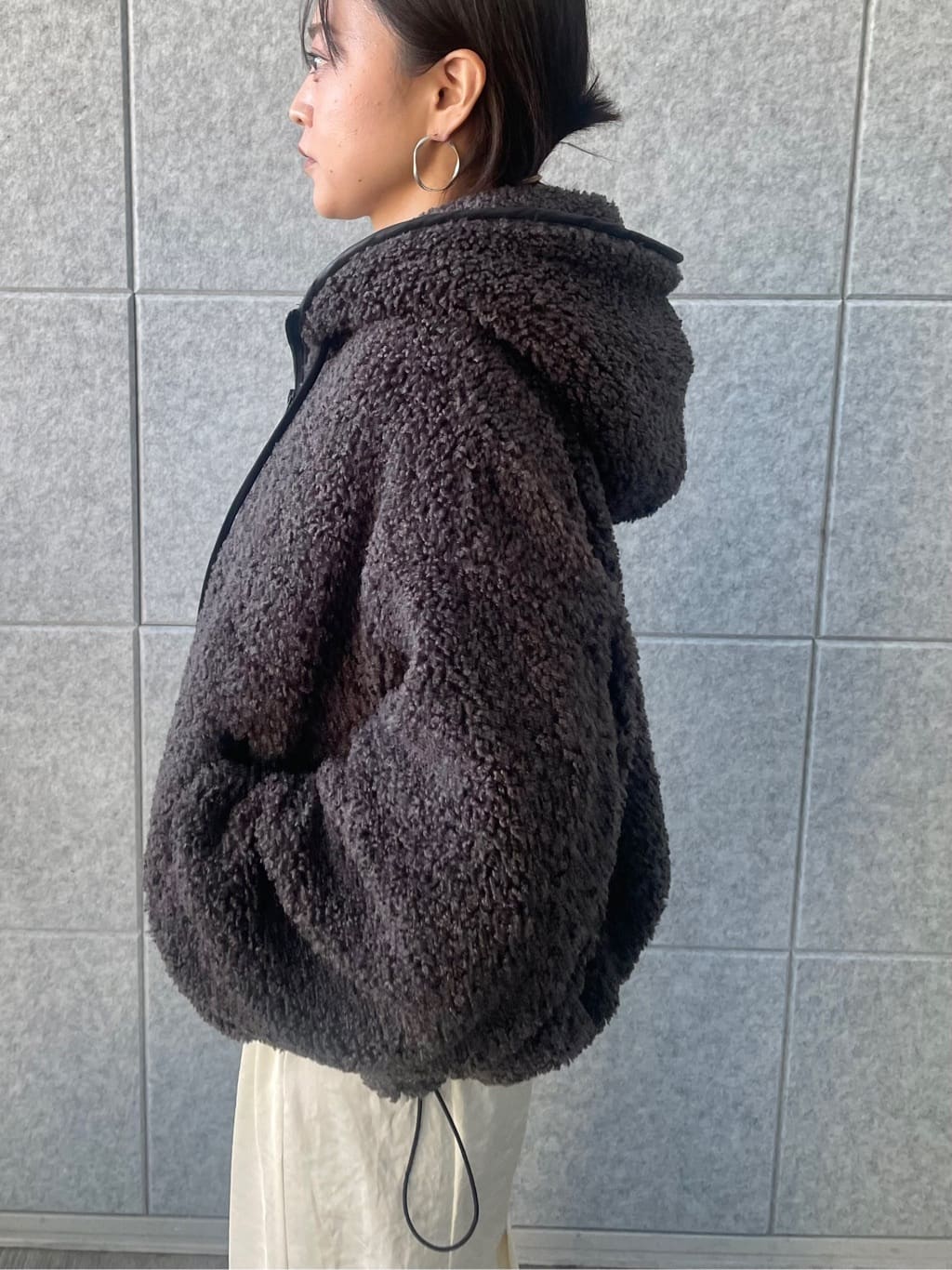 kanakoさんの「CODE A｜boa hoodie blouson」を使ったコーディネート