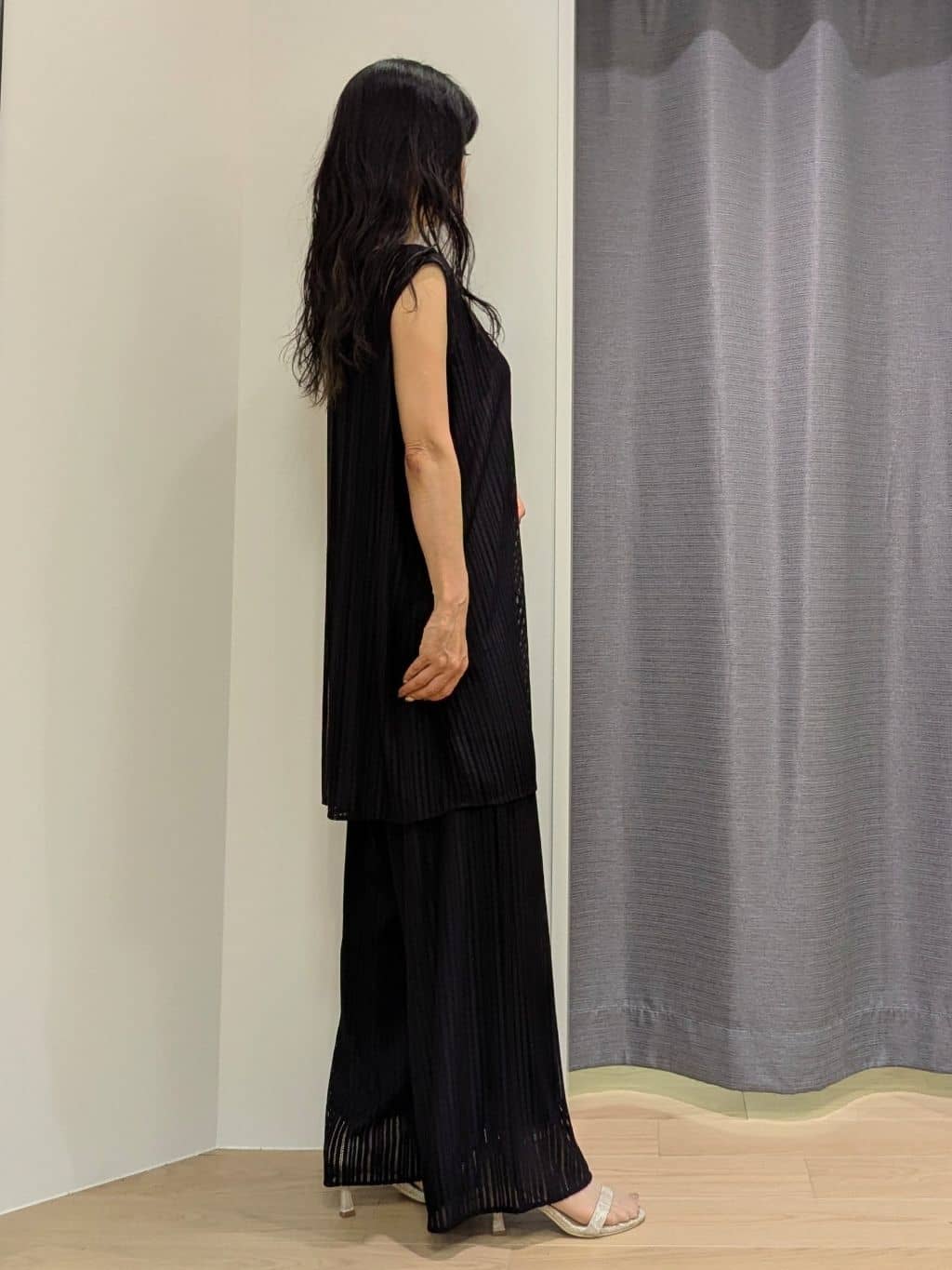 miiさんの「INDIVI｜【洗える／セットアップ可能】ラッセルチュニック」を使ったコーディネート