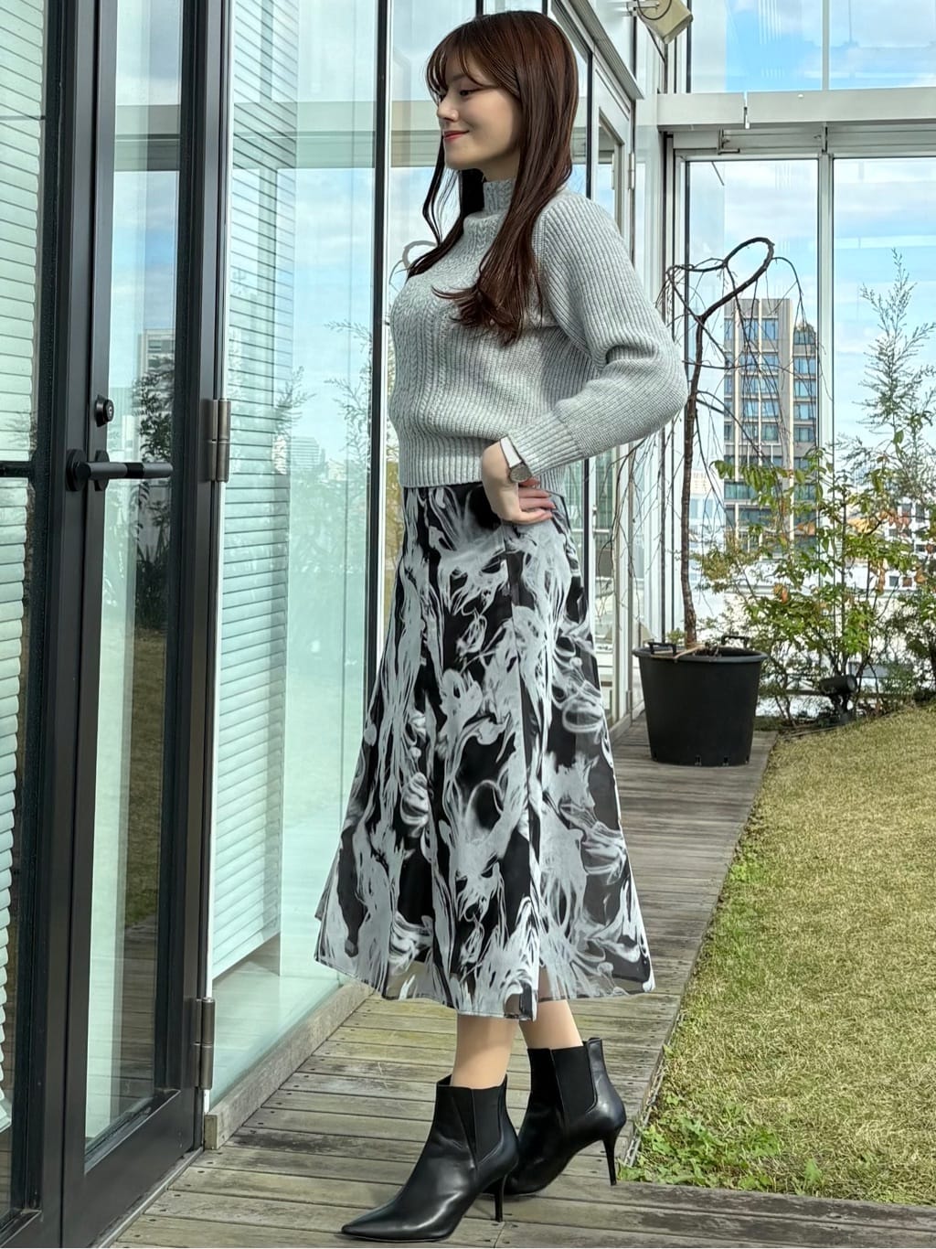 sayaさんの「COUP DE CHANCE｜【手洗い可／日本製】ケーブルニット」を使ったコーディネート