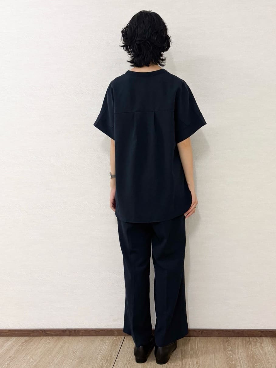 JIMAさんの「OPAQUE.CLIP｜《5色展開／SS-LLサイズ》スキッパー金ボタンブラウス／セットアップ対応【防シワ／ストレッチ／洗濯」を使ったコーディネート