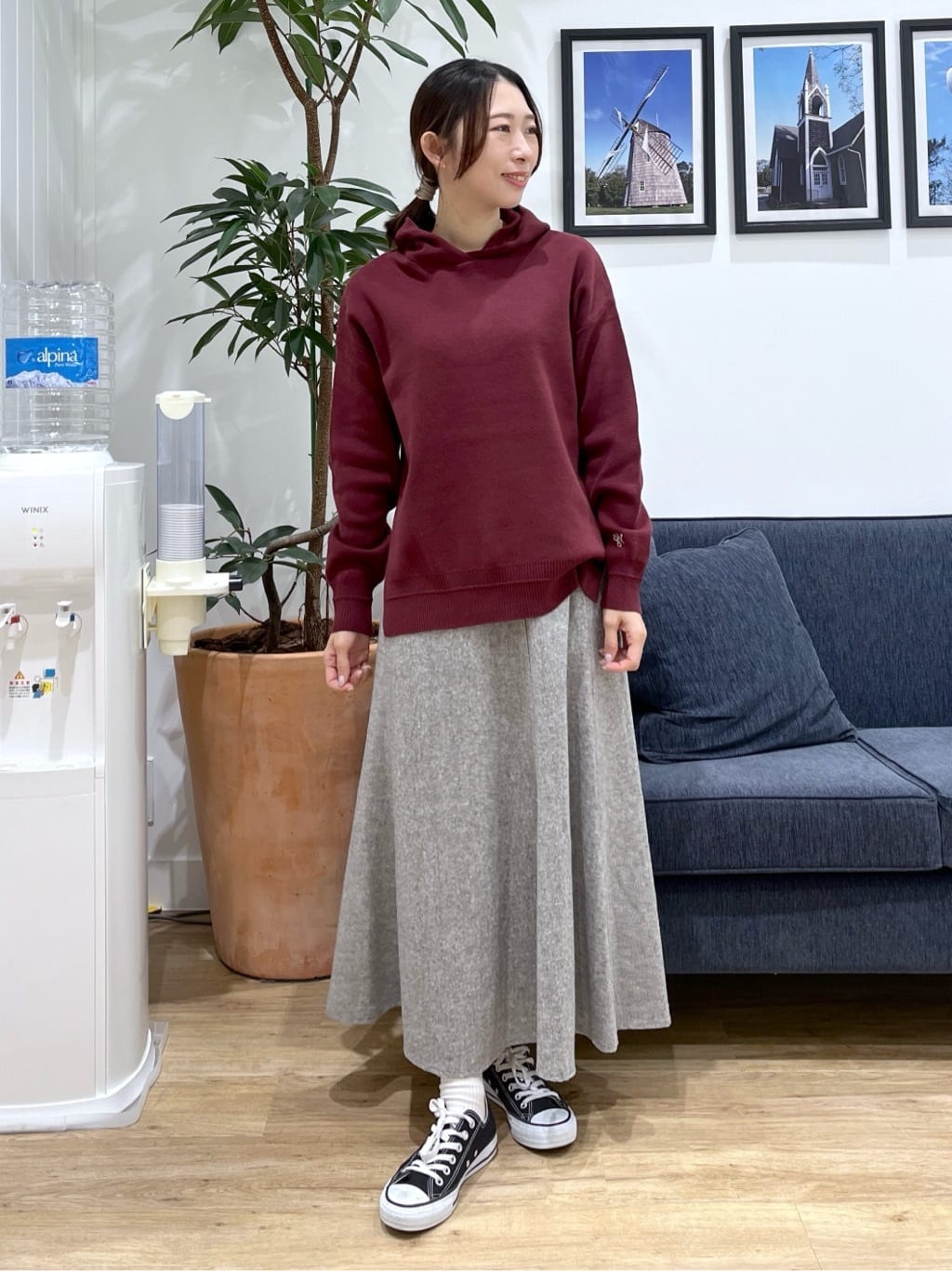 canaさんの「Dessin｜【洗える／体型カバー】ちょうどいいニットパーカ」を使ったコーディネート