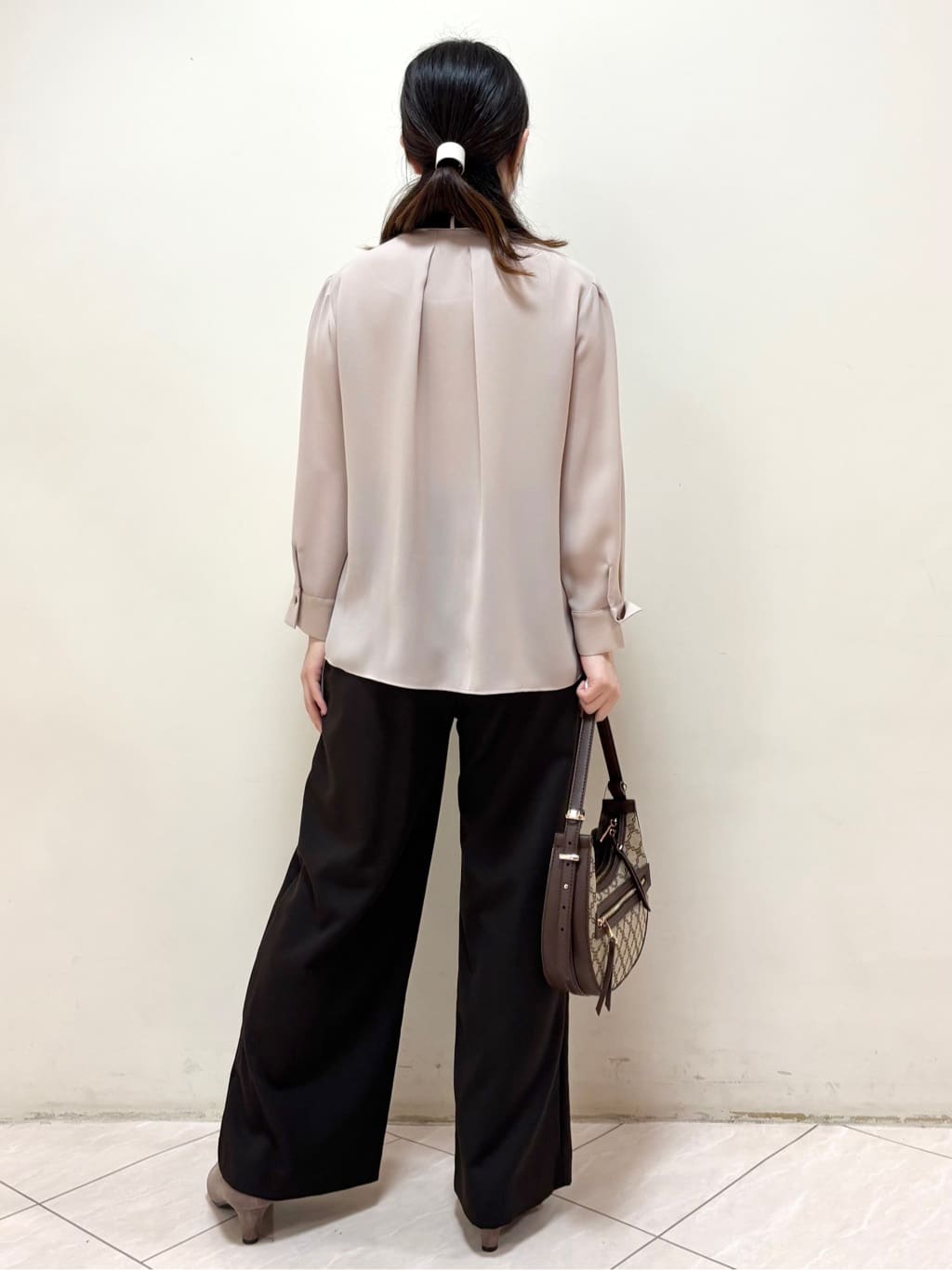 mikiさんの「Reflect｜【配色ボウタイ付き】八分袖ジョーゼットブラウス」を使ったコーディネート
