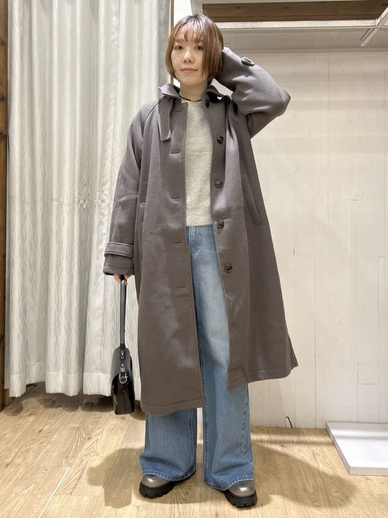 ga_riさんの「THE SHOP TK｜ジャージメルトンスタンドカラーコート」を使ったコーディネート