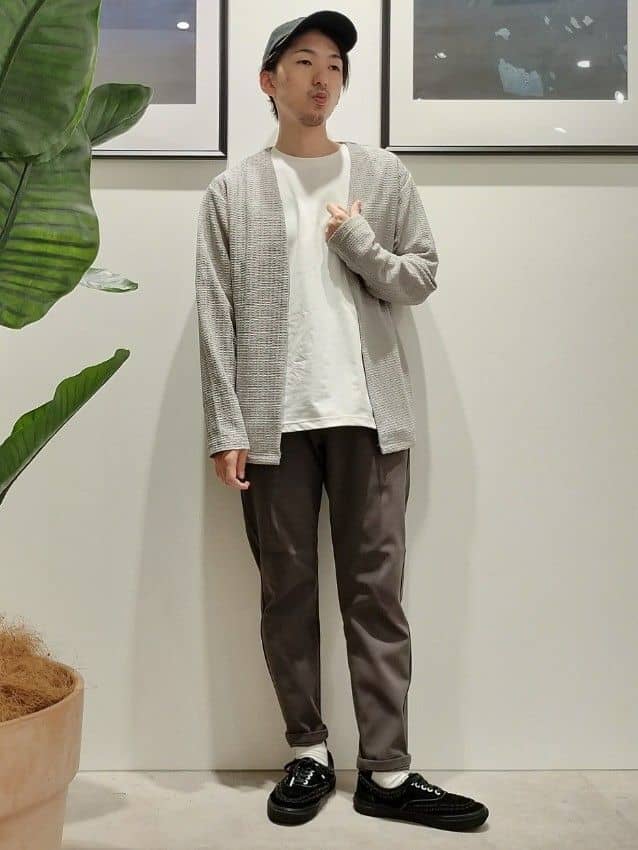 takutoさんの「THE SHOP TK｜【セットでお買い得！！】長袖カーディガン＋半袖Tシャツ　洗濯機OK/吸水速乾(Tシャツのみ)」を使ったコーディネート