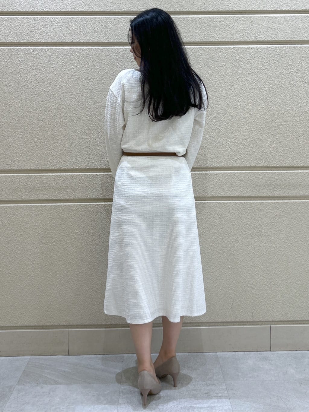 Momokaさんの「COUP DE CHANCE｜【手洗い可／日本製／ジャージ素材／セットアップ可】ラメ意匠素材トップス」を使ったコーディネート