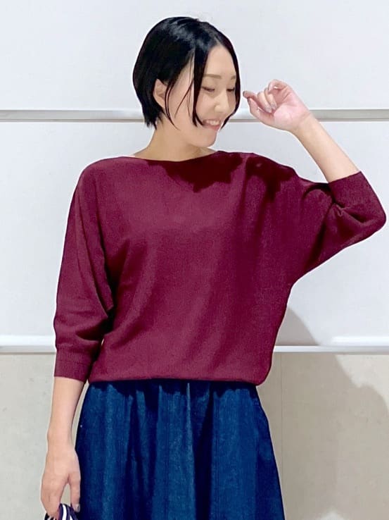 eriko さんの「Dessin｜【洗える】後ろボタンニットプルオーバー七分袖」を使ったコーディネート