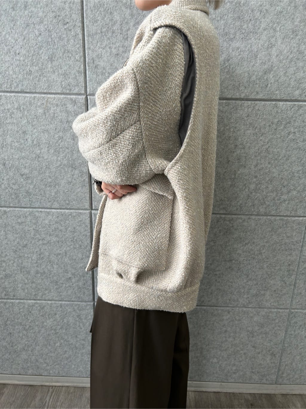 honoka Aさんの「CODE A｜oversized tweed blouson」を使ったコーディネート