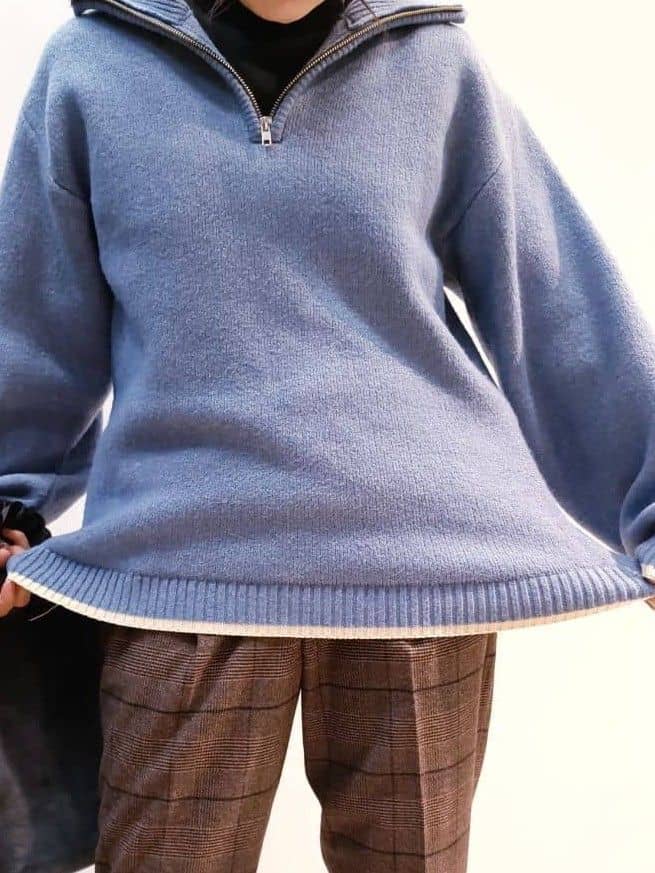 あんさんの「THE SHOP TK｜【洗える】ほど良くラフで女性らしい ハーフZIPニット」を使ったコーディネート
