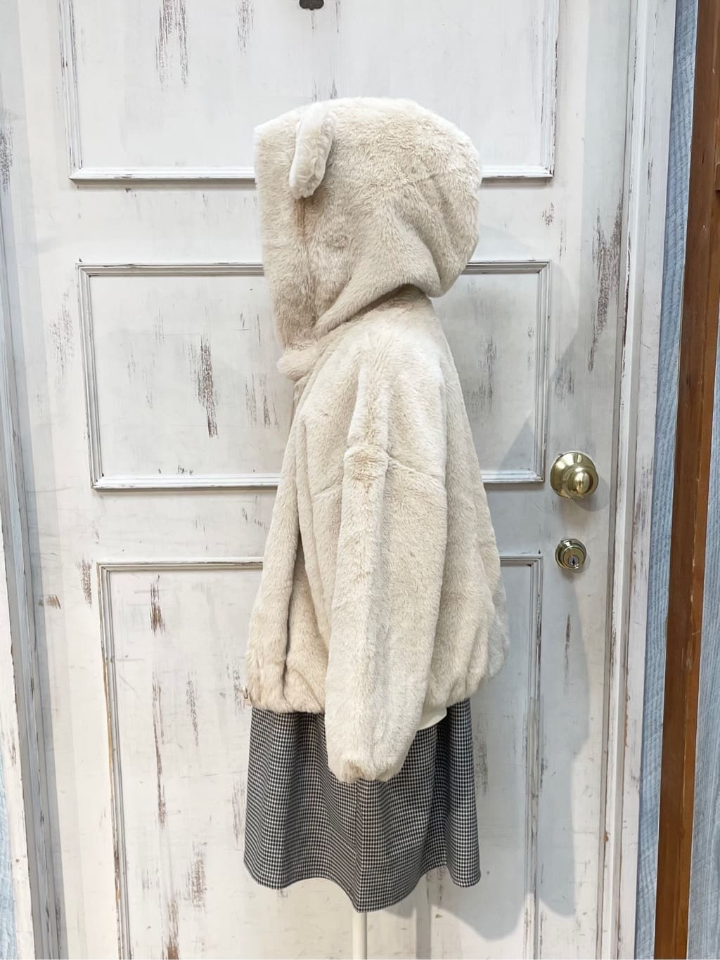 なつさんの「SHOO･LA･RUE｜【100-150cm】ジップ使いチェックドッキングワンピース」を使ったコーディネート