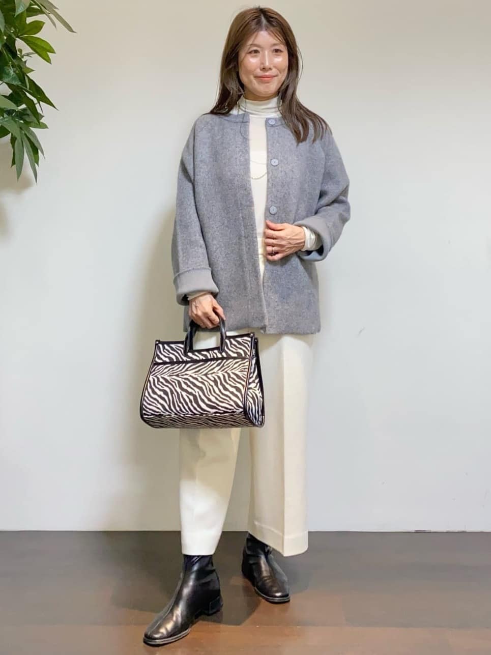 tomoさんの「UNTITLED｜【軽アウター/ミドル丈】ウールニットコーディガン」を使ったコーディネート
