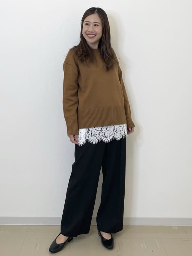 Akiさんの「OPAQUE.CLIP｜ウォームタッチ イージーワイドパンツ【洗濯機洗OK／ストレッチ】≪SS～LL≫」を使ったコーディネート