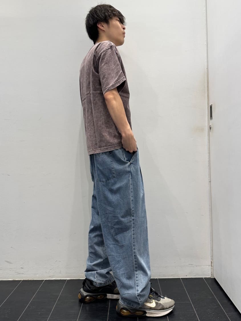 ちびちゃんさんの「THE SHOP TK｜ヴィンテージライク フェード5分袖Tシャツ 【ビッグシルエット／洗濯機OK】」を使ったコーディネート