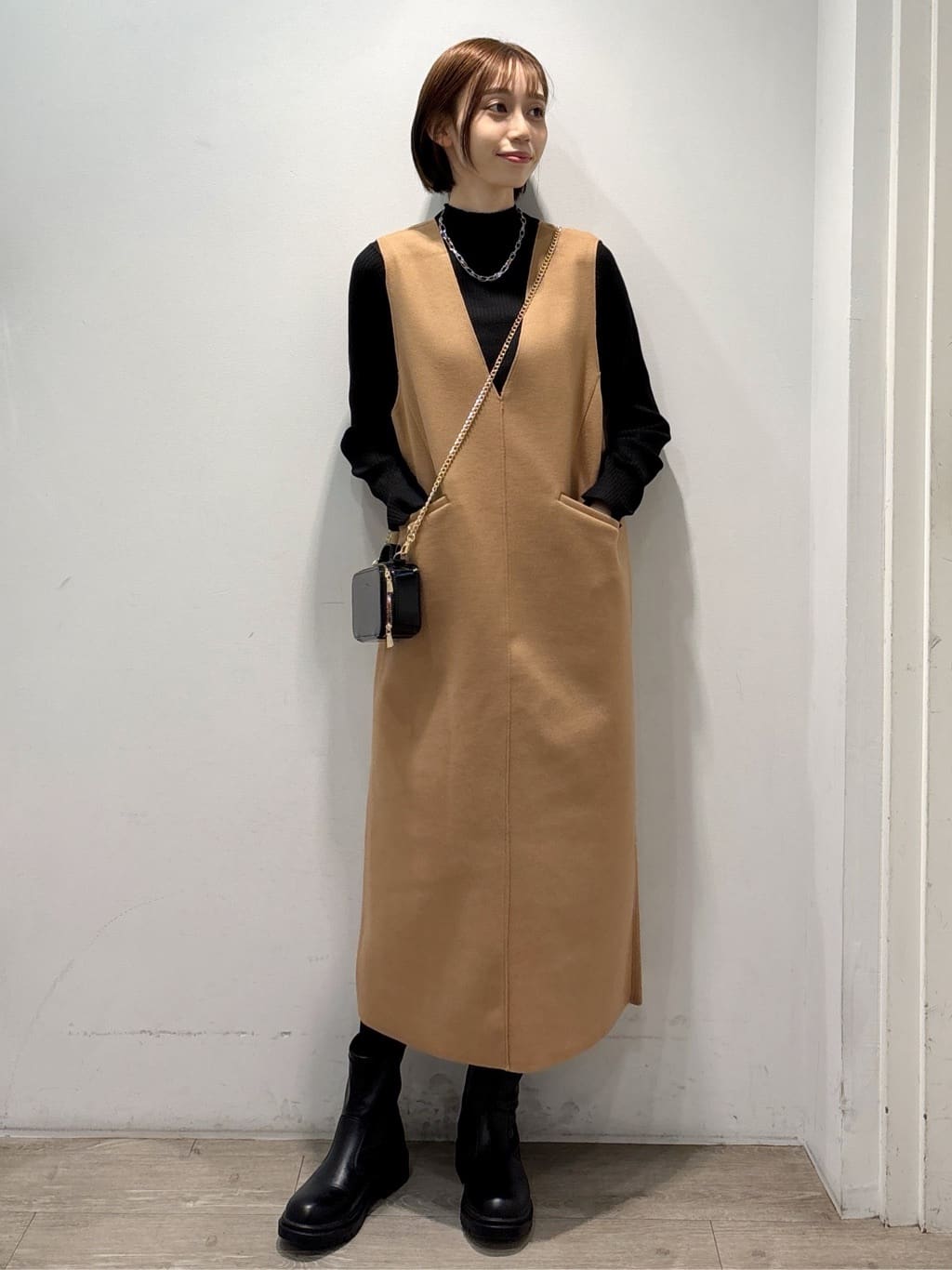 ぶまりんさんの「OPAQUE.CLIP｜ハイネックリブニット【洗濯機OK】」を使ったコーディネート