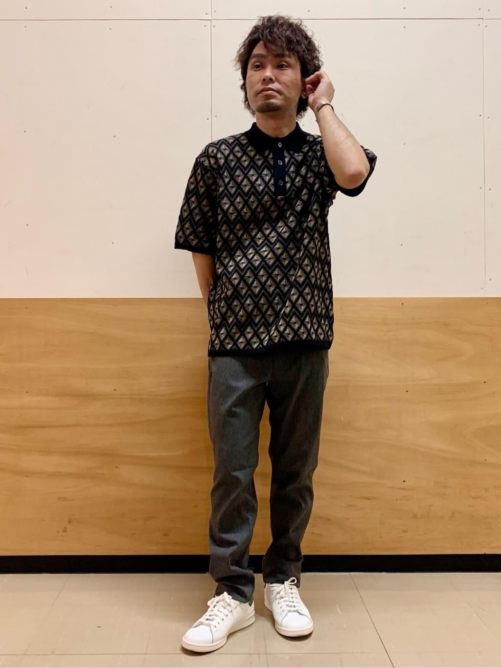 MATUさんの「THE SHOP TK｜ジオメニットポロシャツ　【洗濯機OK】」を使ったコーディネート