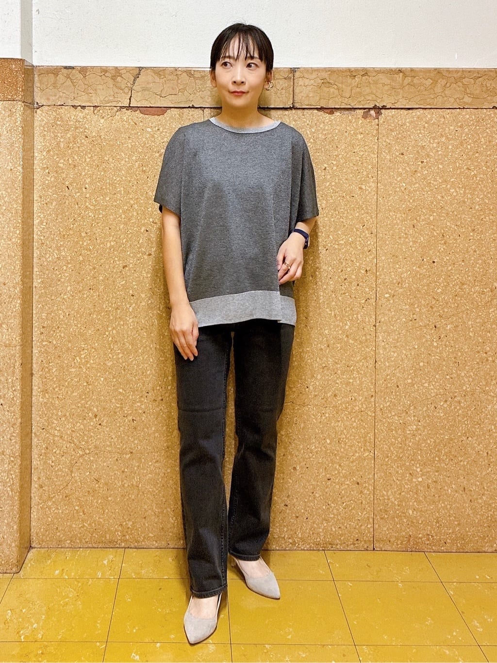 hattoriさんの「INDIVI｜【UVケア／吸汗速乾】凹凸素材ねじり袖トップス」を使ったコーディネート