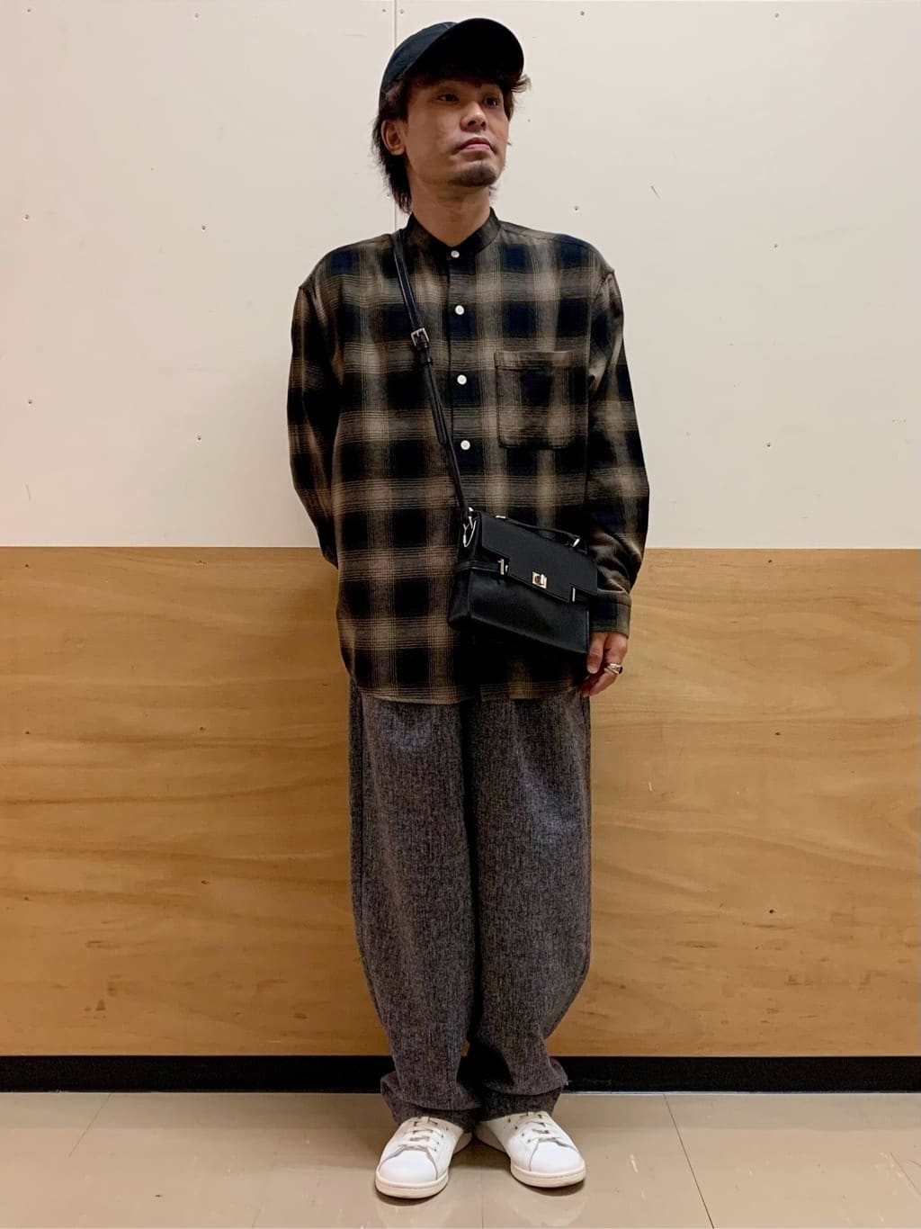 MATUさんの「THE SHOP TK｜オンブレーチェックバンドカラーシャツ 【洗濯機OK】」を使ったコーディネート