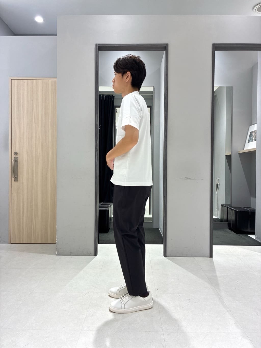 わいずみさんの「TAKEO KIKUCHI｜【COOL CITY WEAR】籠目アート柄 サッカーシャツ /通気性」を使ったコーディネート