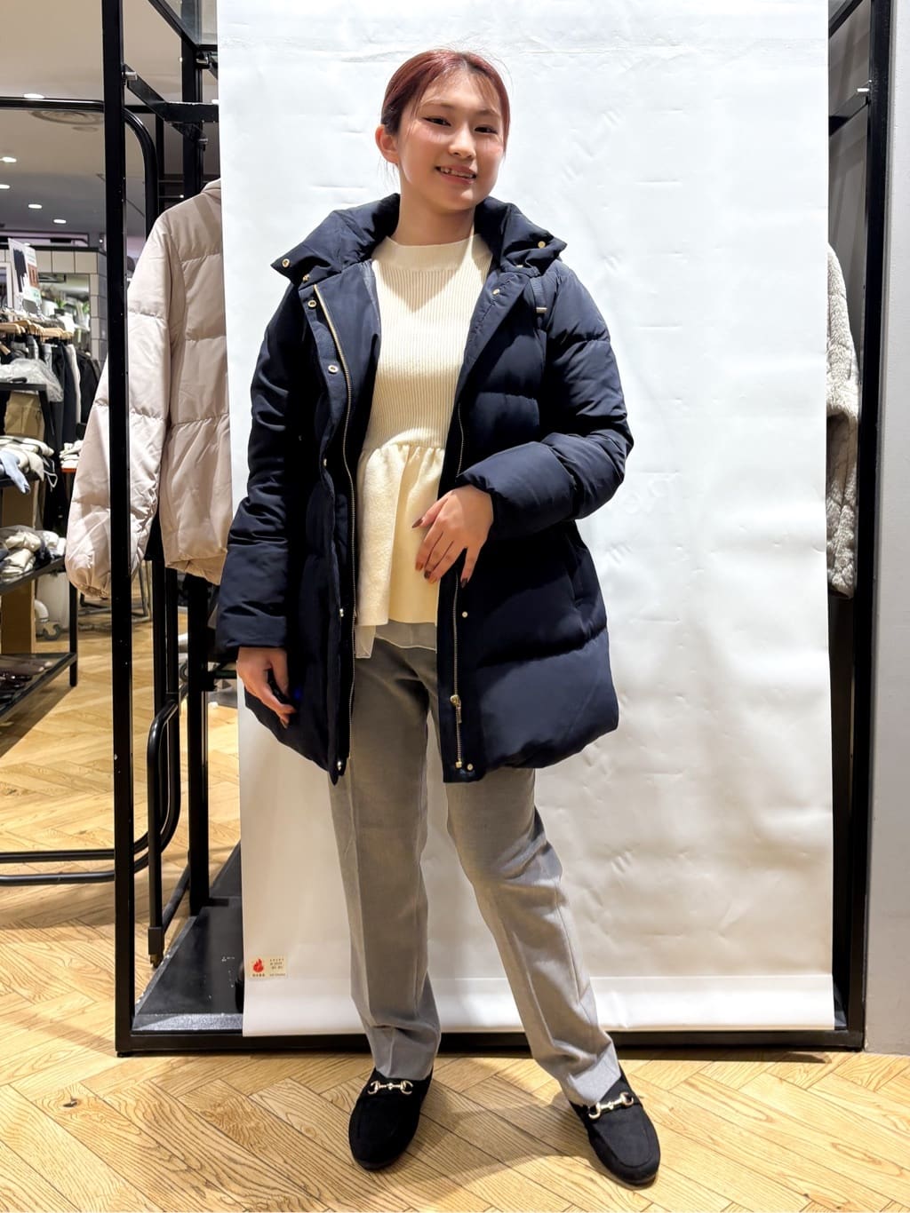 ふうかさんの「index｜KAWADAダウンドロストミドルコート【撥水／洗濯機OK／2WAY／静電気防止裏地】《XS～3L》」を使ったコーディネート