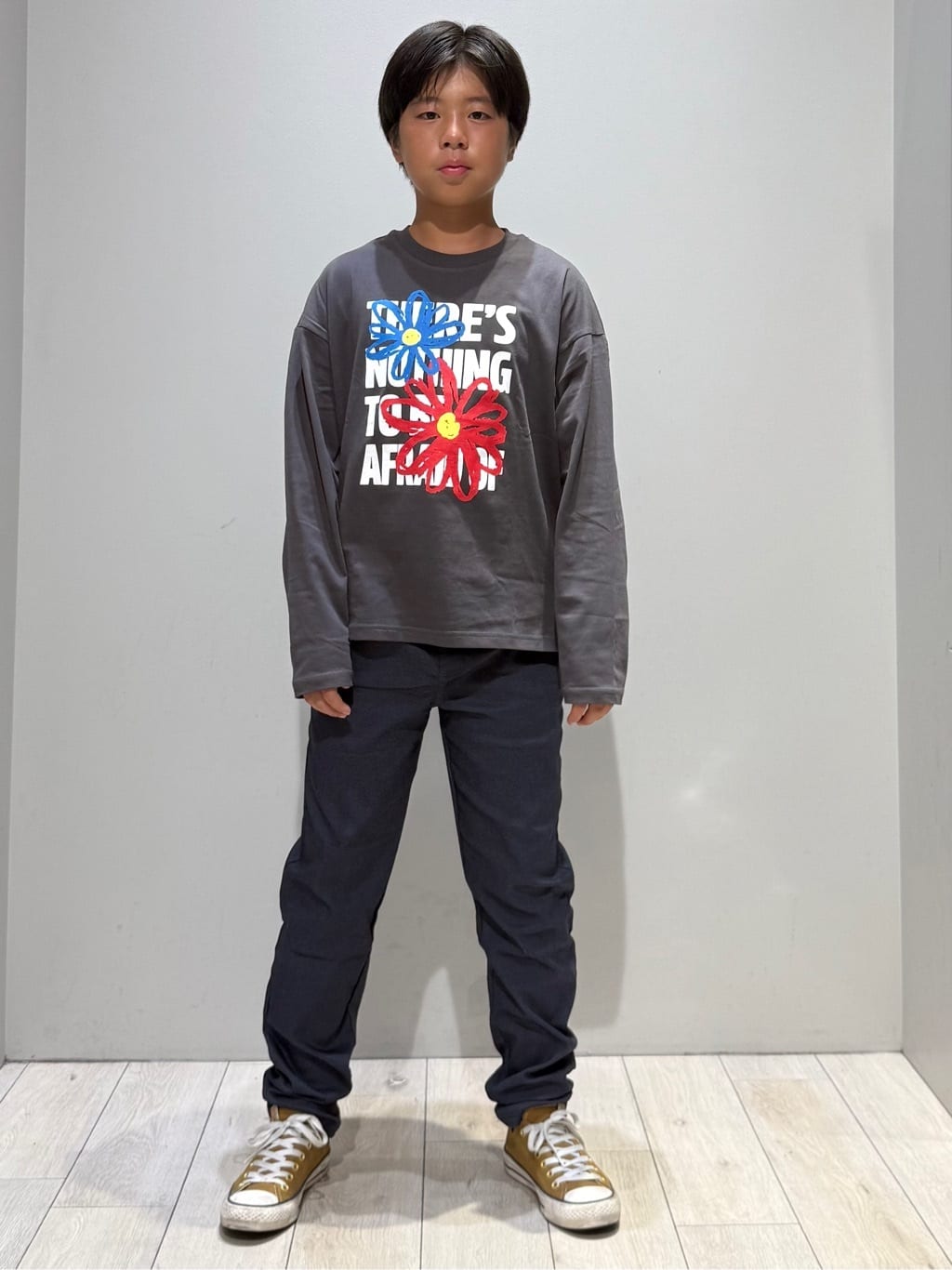 kuboさんの「THE SHOP TK｜【110－160／6色展開】コットン長袖Ｔシャツ/洗濯機OK」を使ったコーディネート