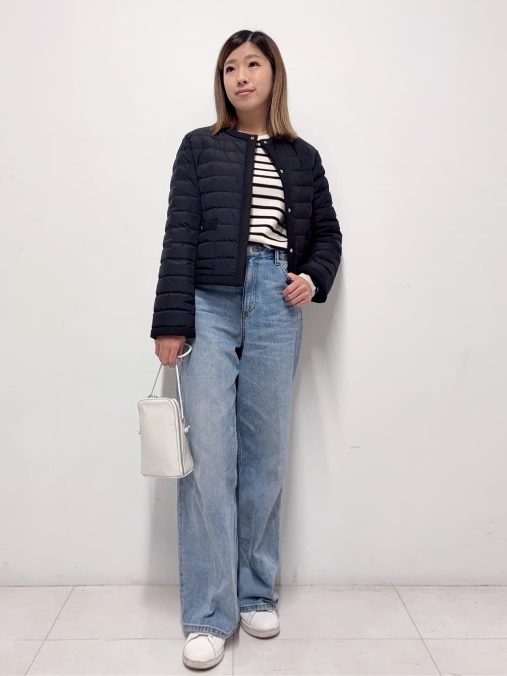 Nishijimaさんの「DRESSTERIOR｜ヴィンテージ加工ワイドデニムパンツ」を使ったコーディネート