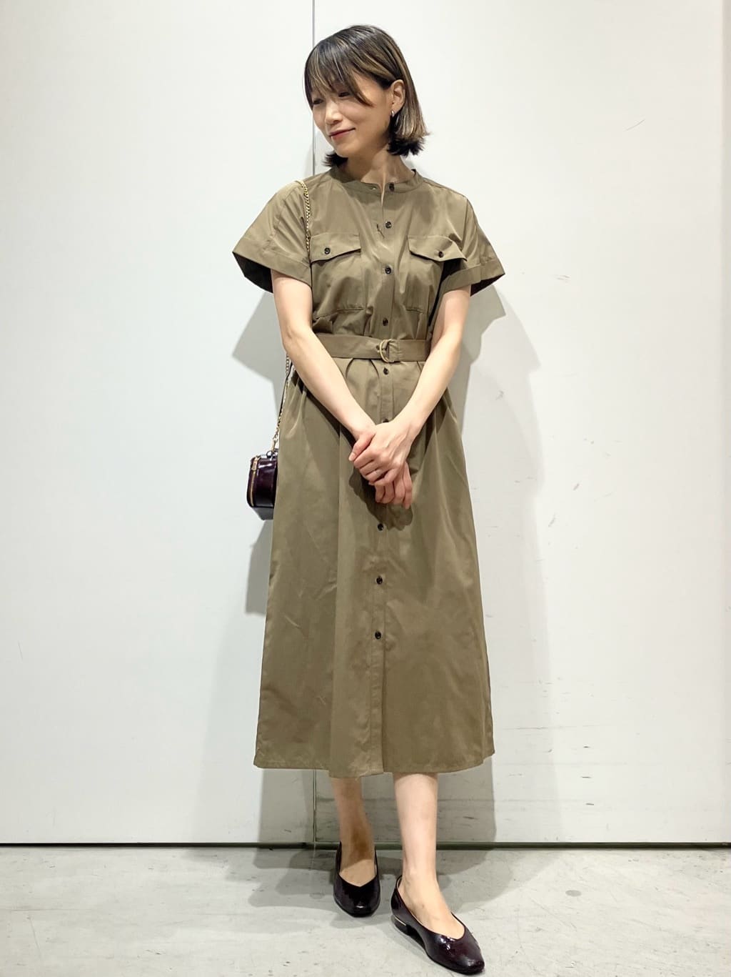 Jさんの「OPAQUE.CLIP｜ダブルポケットシャツワンピース【洗濯機洗い可】」を使ったコーディネート