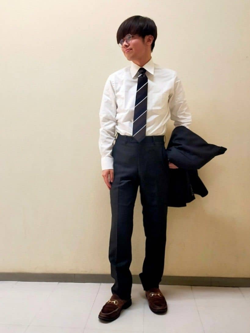nerさんの「TAKEO KIKUCHI｜【Made in JAPAN】矢絣（やがすり）スーツ／スリーピース対応」を使ったコーディネート