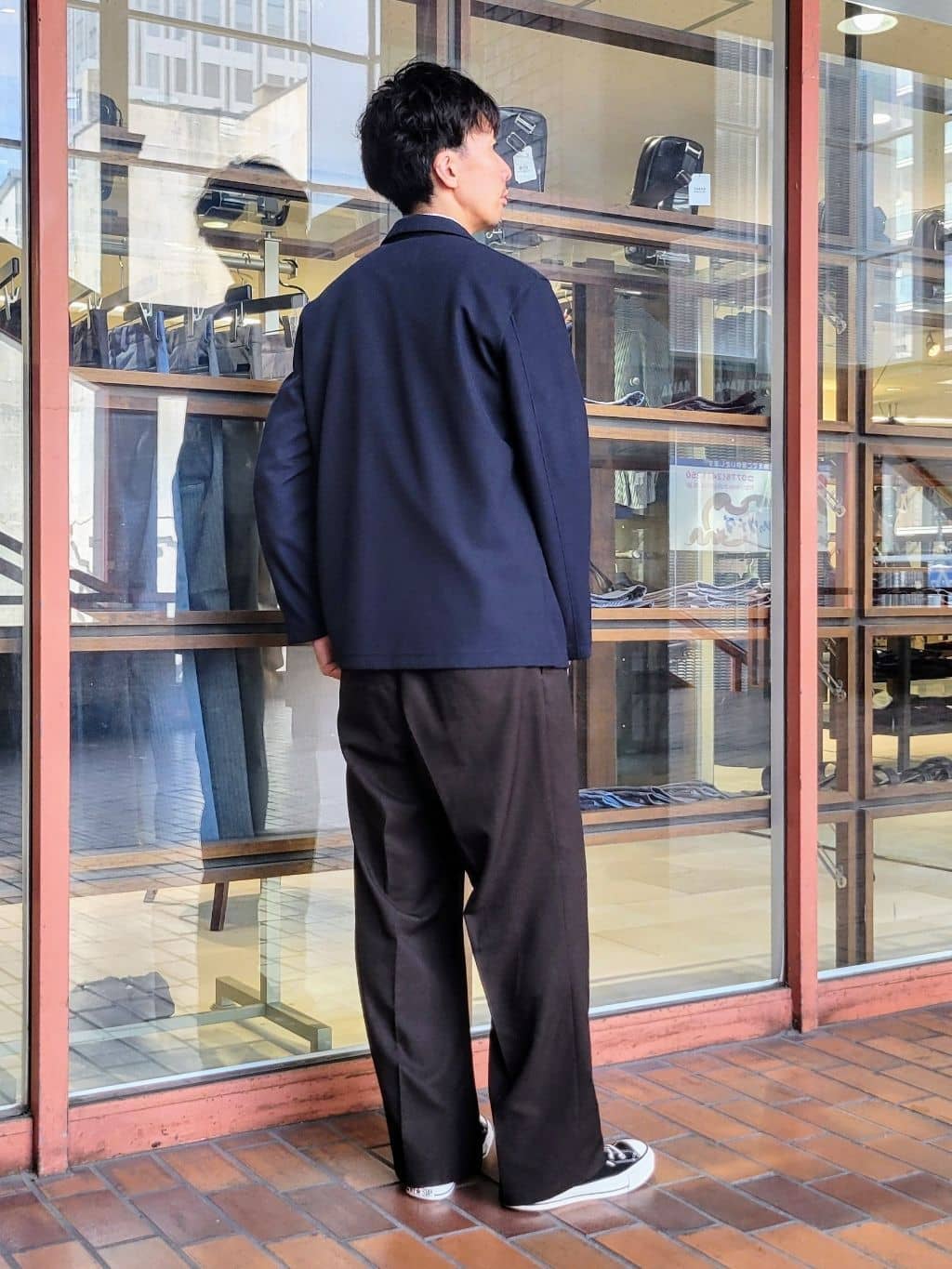 piroyaさんの「TAKEO KIKUCHI｜【尾州織】ショールカラー カーディガン」を使ったコーディネート