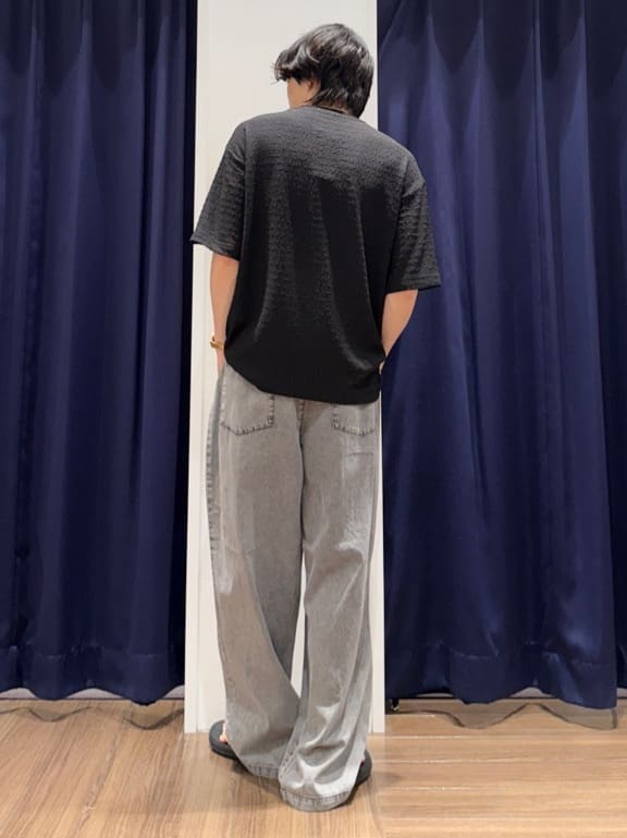 Tightさんの「THE SHOP TK｜楊柳ボーダー半袖Tシャツ【洗濯機OK】」を使ったコーディネート