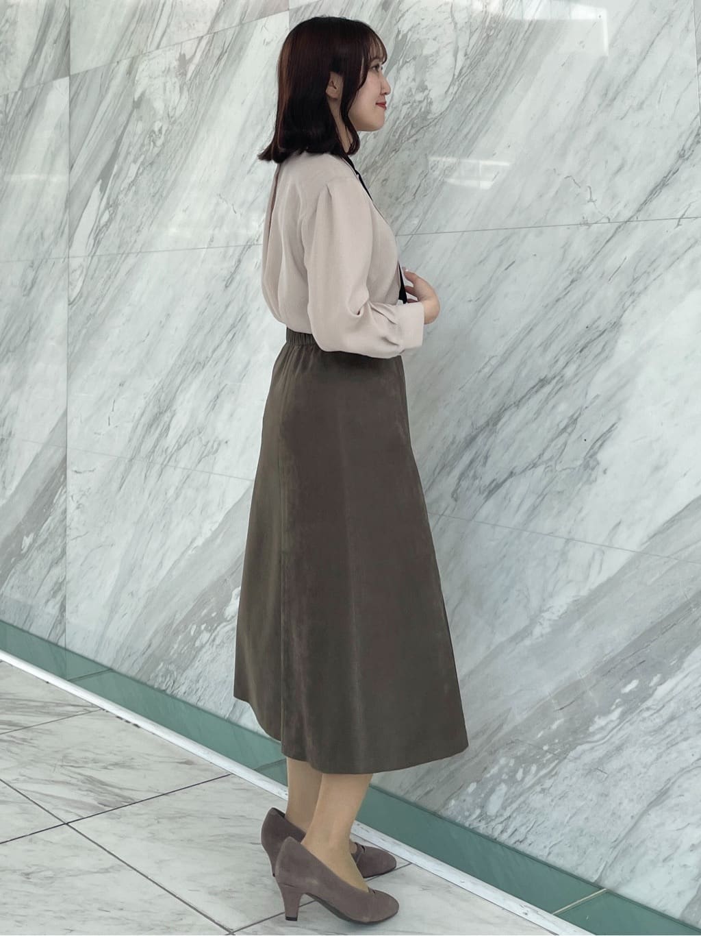 yukariさんの「Reflect｜【配色ボウタイ付き】八分袖ジョーゼットブラウス」を使ったコーディネート