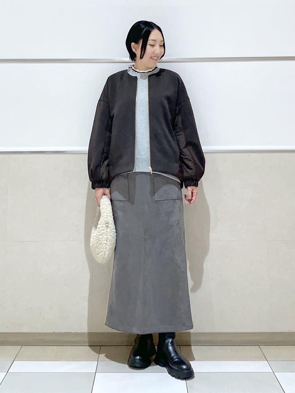 eriko さんの「Dessin｜ダンボールジップブルゾン」を使ったコーディネート
