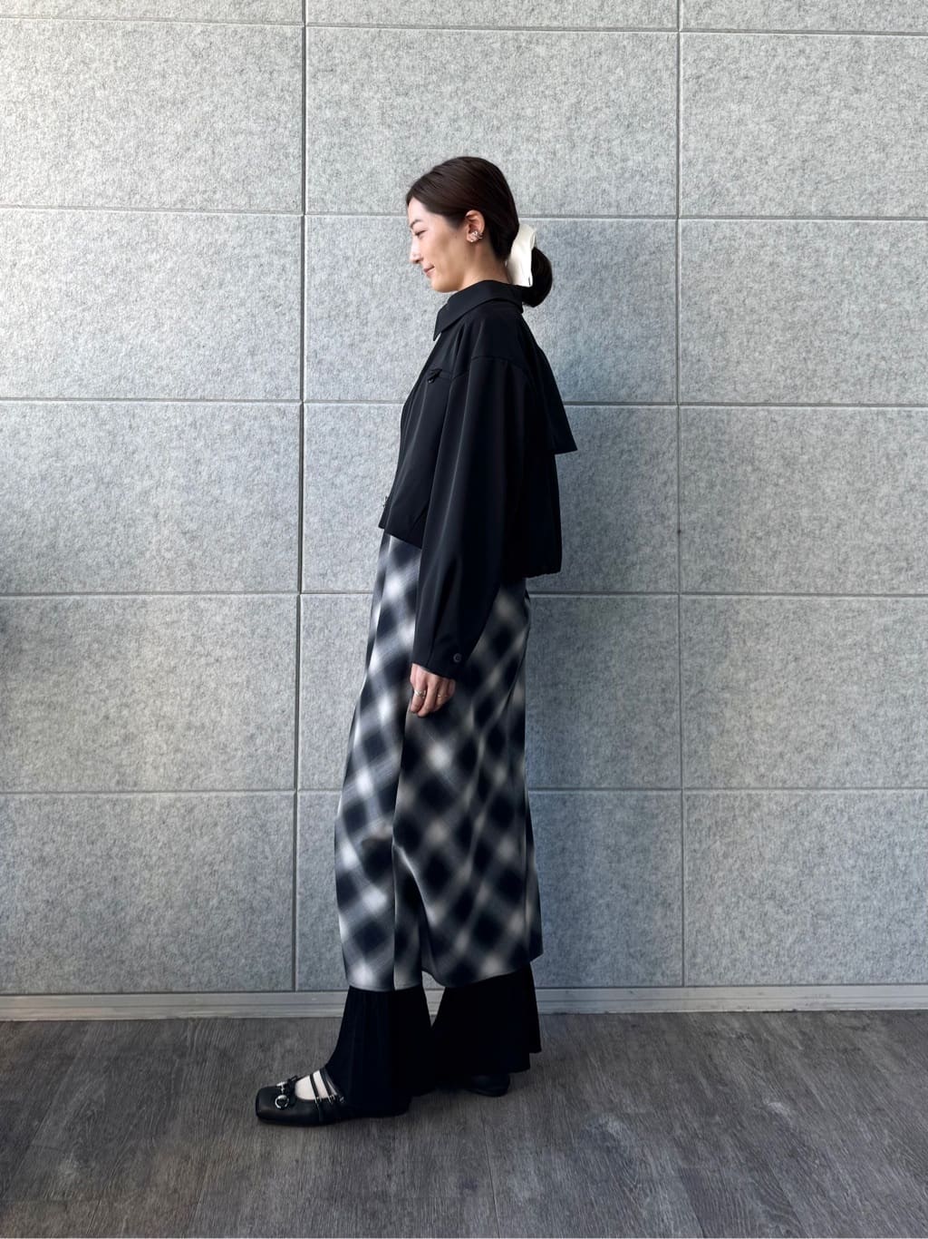 uchi__yamaさんの「CODE A｜shadow check femi dress」を使ったコーディネート