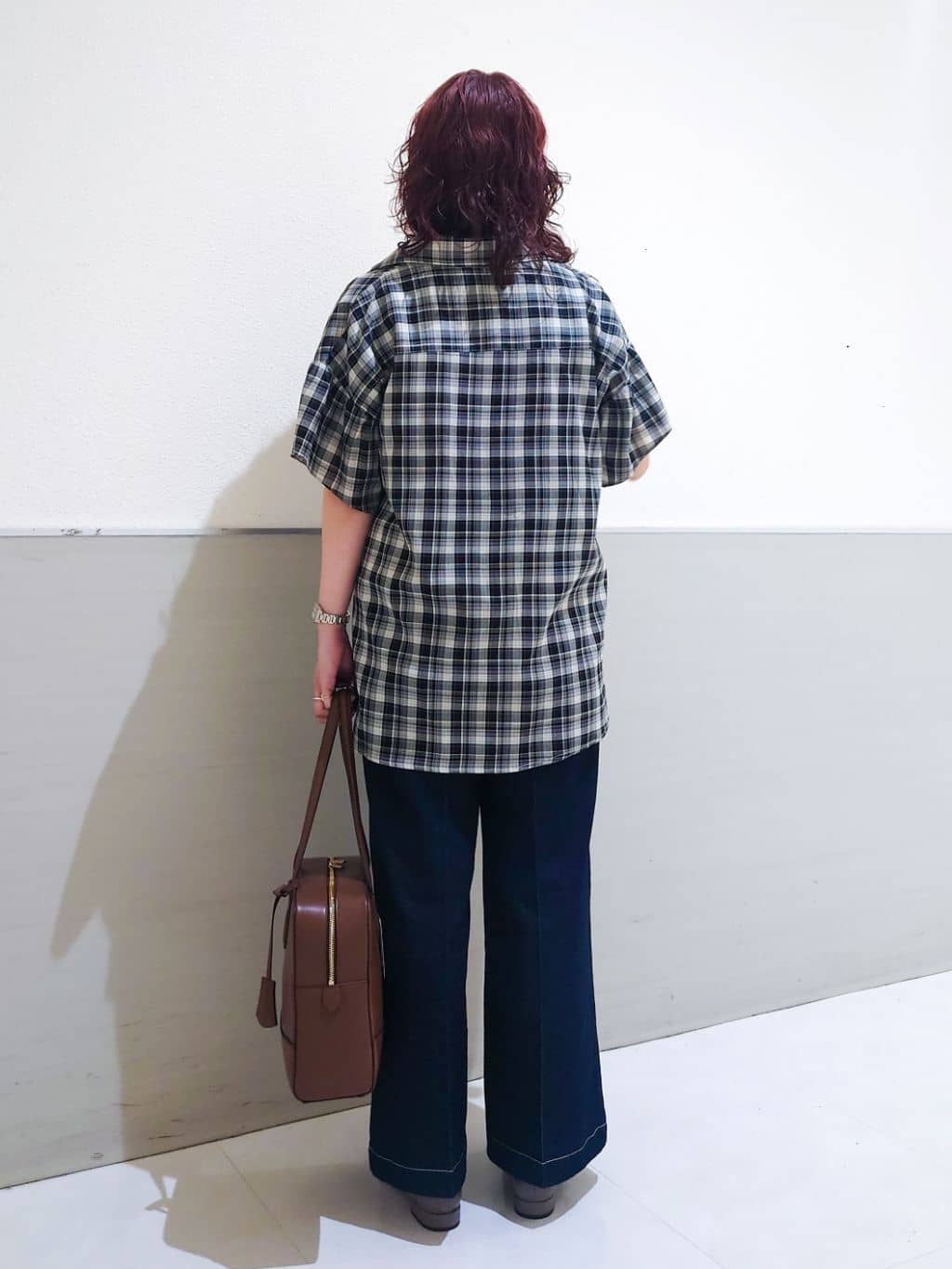 maruさんの「THE SHOP TK｜チェック柄チュニックブラウス」を使ったコーディネート